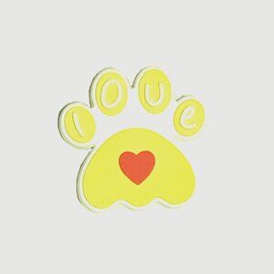 Dog Paw Print Love Yellow Red Heart Croc Shoe Charm Jibbitz